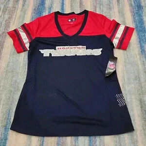 NFL Womens Houston Texans Jersey Football Short Sleeve Mesh Red Navy Blue